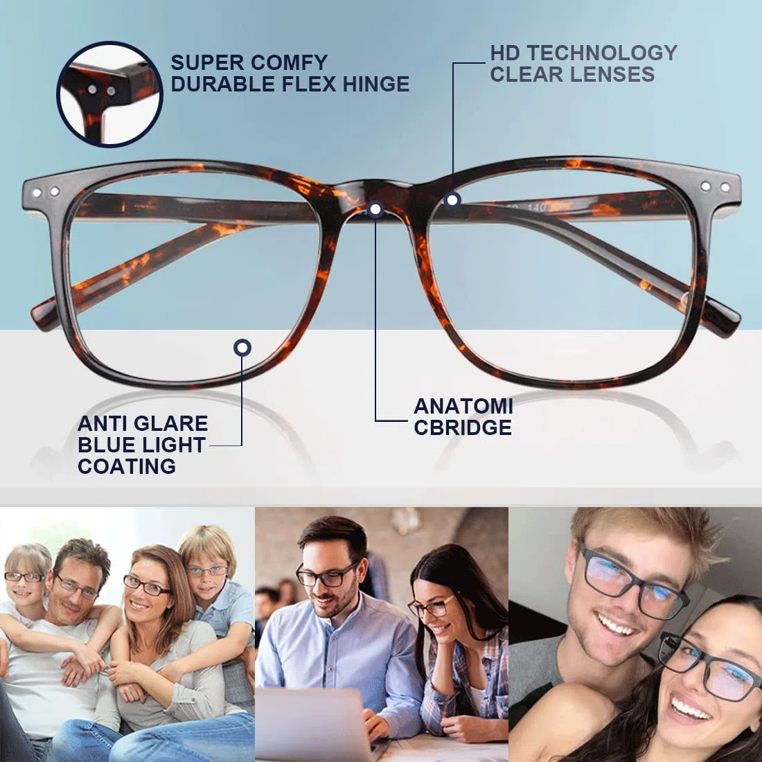 Niebieskie okulary przeciwsłoneczne dla kobiet, okulary do czytania dla mężczyzn, okulary PC, damskie okulary anty-UV, antypatyczne i antyodblaskowe, niebieskie światło okulary do gier, 2 sztuki