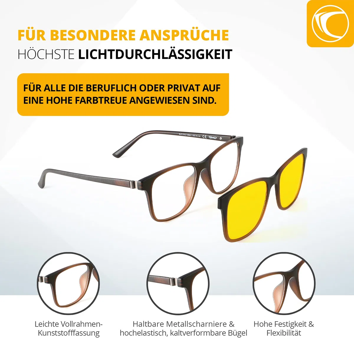 PRiSMA VARiA 1 - okulary z filtrem przednim magnetycznym światłem niebieskim EASY90 - do gier i TV - bluelightprotect - VA1702